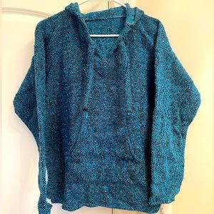 Beautiful blue unisex Baja hoodie